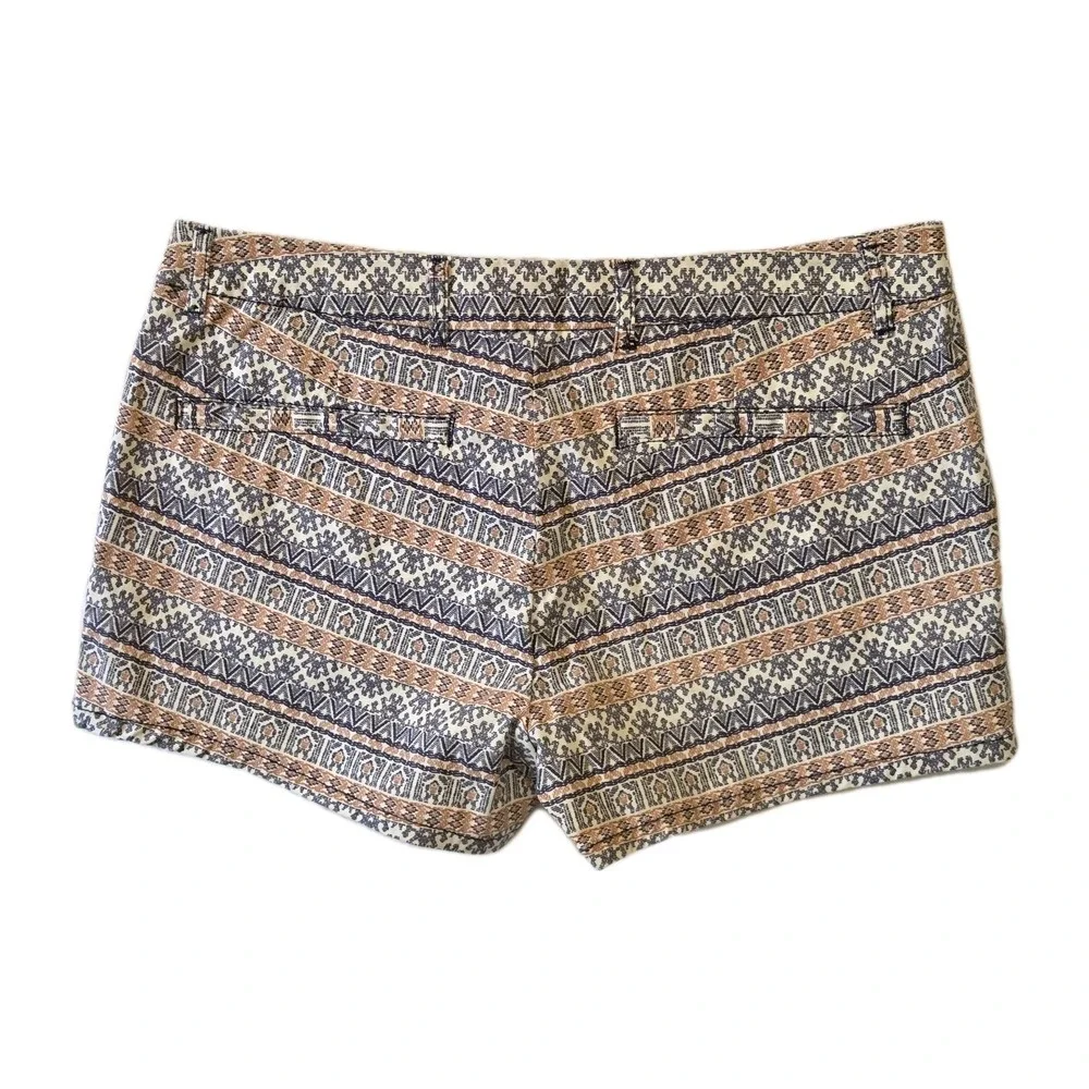 BeBop Blue Orange Beige Patterned Striped Low‎ Rise Shorts. Juniors Size 11
